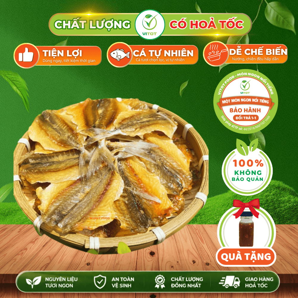 Cá Chỉ Vàng VITOT Cá Chỉ Vàng Khô Loại 1 Dày Mình Thịt Mềm Thơm Ngọt Vừa Miệng