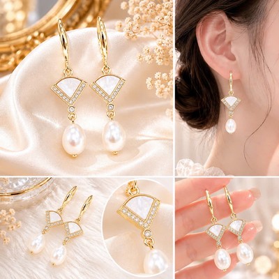 Bông Tai Ngọc Trai Giọt Nước Nhỏ Dáng Thả Duyên Dáng, Sang Trọng - Ngọc Trai Trường Thịnh