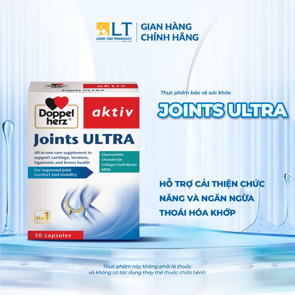 Viên uống Doppelherz Joints Ultra hỗ trợ cải thiện chức năng và ngăn ngừa thoái hóa khớp