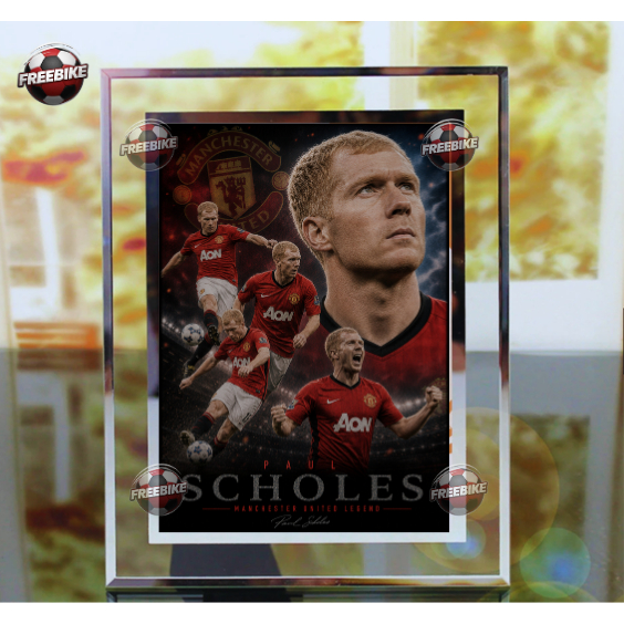 KHUNG POSTER PAUL SCHOLES BẰNG KÍNH PHA LÊ CAO CẤP