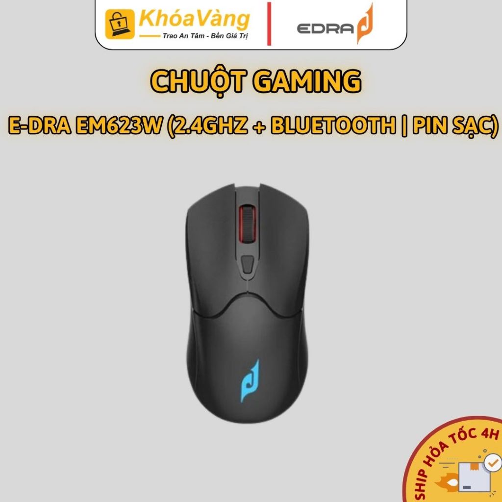 Chuột Gaming E-Dra EM623W (2.4Ghz + Bluetooth | Pin sạc)