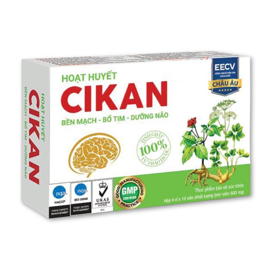 Hoạt huyết Cikan, hỗ trợ hoạt huyết và tăng cường tuần hoàn máu não Hộp 40 viên [GIÁ TỐT]