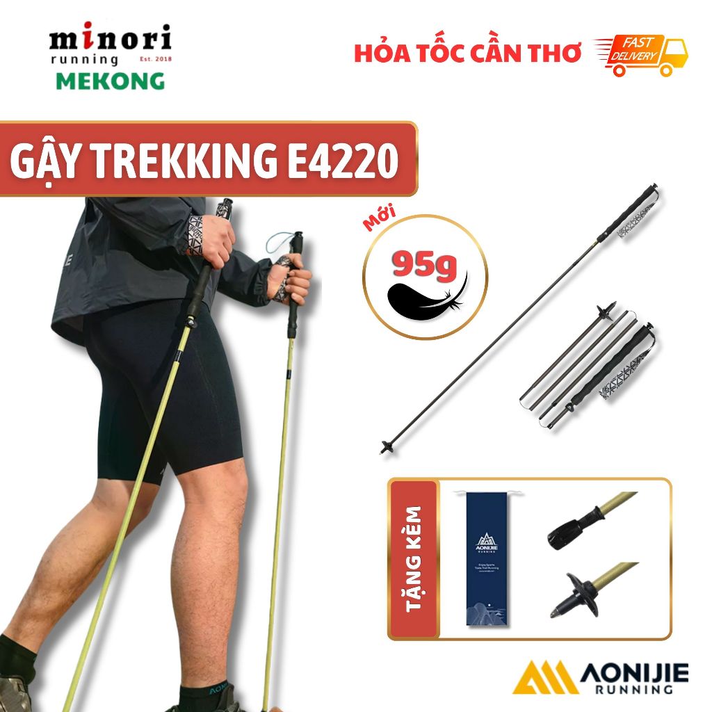 AONIJIE E4220 COMBO 2 Gậy Trail Running Kevlar Carbon Siêu Nhẹ Hỗ Trợ Leo Núi Trekking