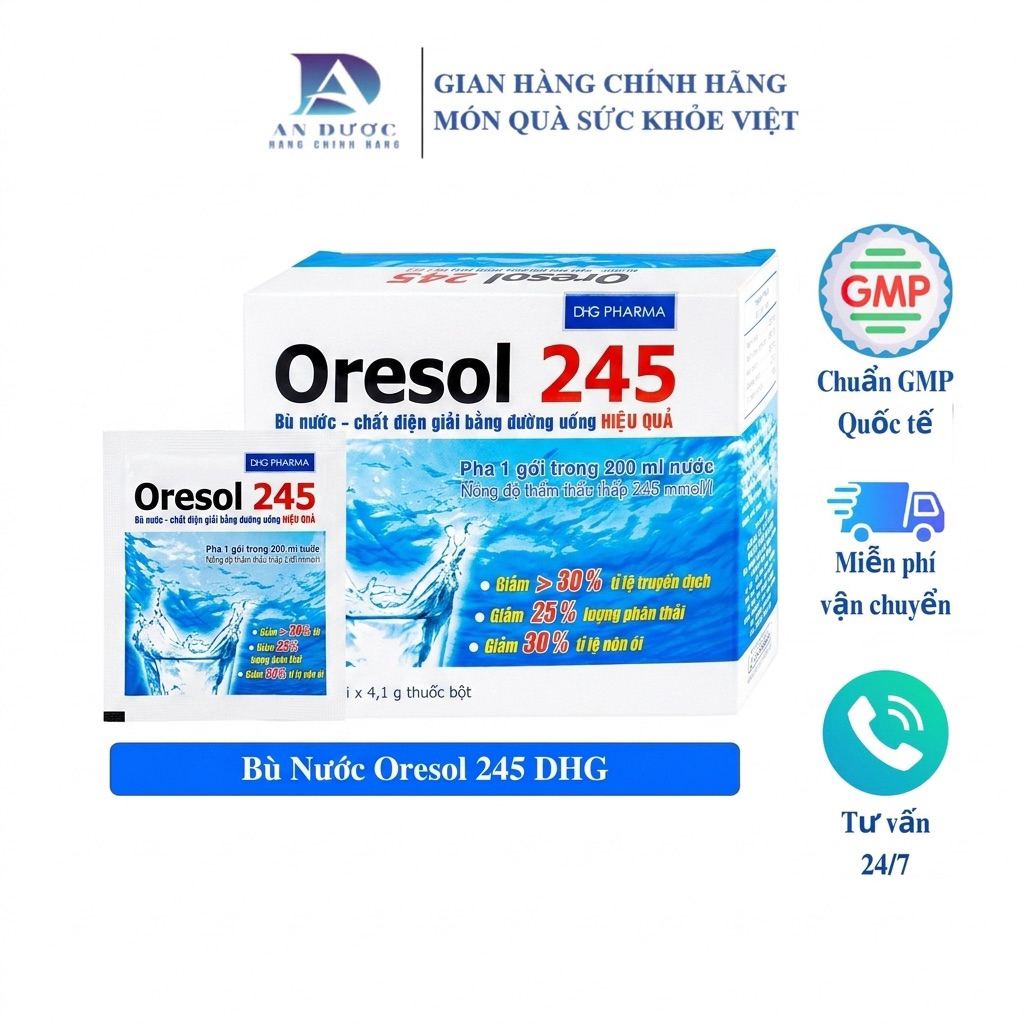 Bù Nước Oresol 245 DHG (hộp 20gói)- AnDuocHCH
