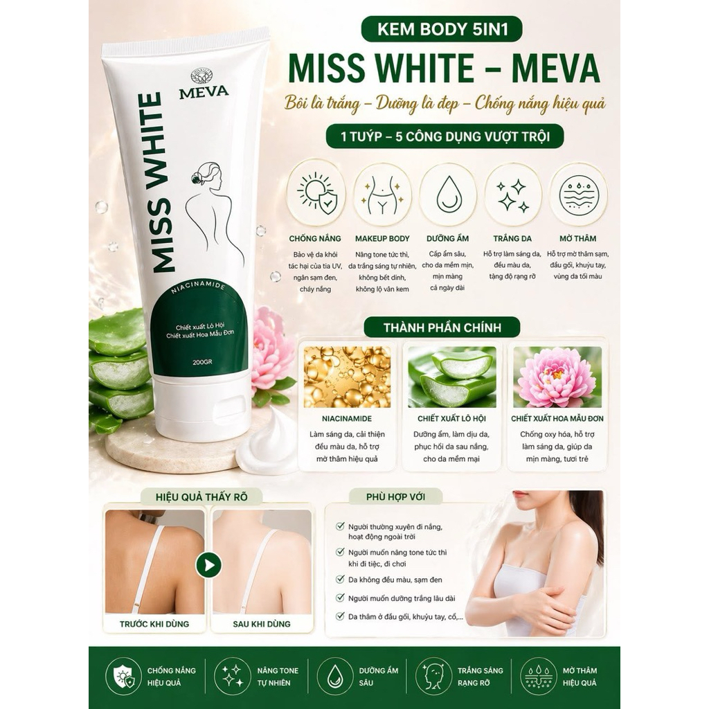 Kem body MISS WHITE