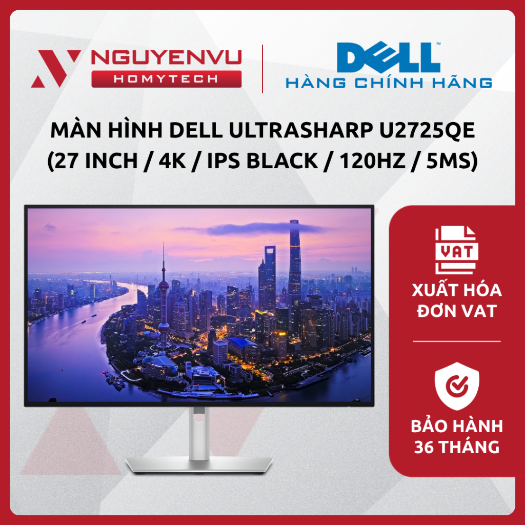 [Full VAT] Màn hình Đồ họa DELL UltraSharp U2725QE (27 inch/4K/IPS Black/120Hz/5ms) - CHÍNH HÃNG