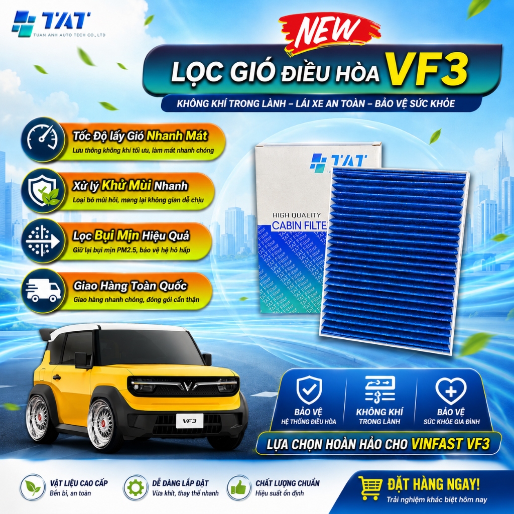 Lọc gió điều hoà VinFast VF3 Mã: PWT69010021AA - TAT Filter