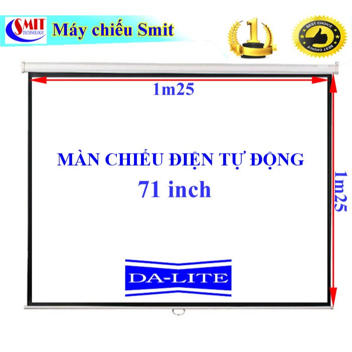 Màn Chiếu Điện Tự Động 71 inch kt (1m25 x 1m25) - Hàng Hãng