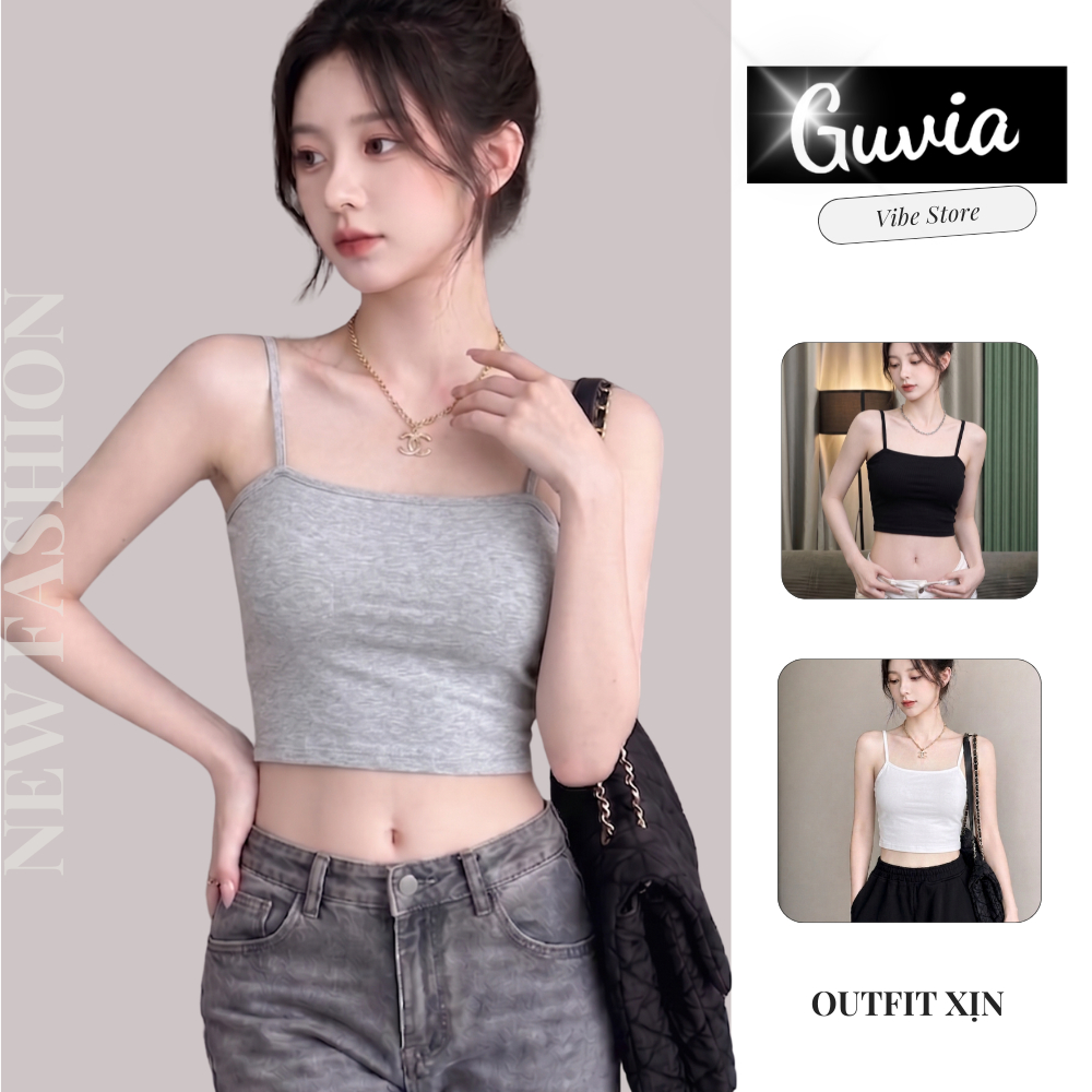 Áo Croptop DÂY VẢI Phong Cách, Áo kiểu nữ chất vải tốt mặc đẹp nhiều màu GUVIA CR74