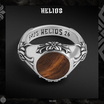 Nhẫn bạc S925 HeliSilver COMO LOTUS SIGNET Helios Black Silver