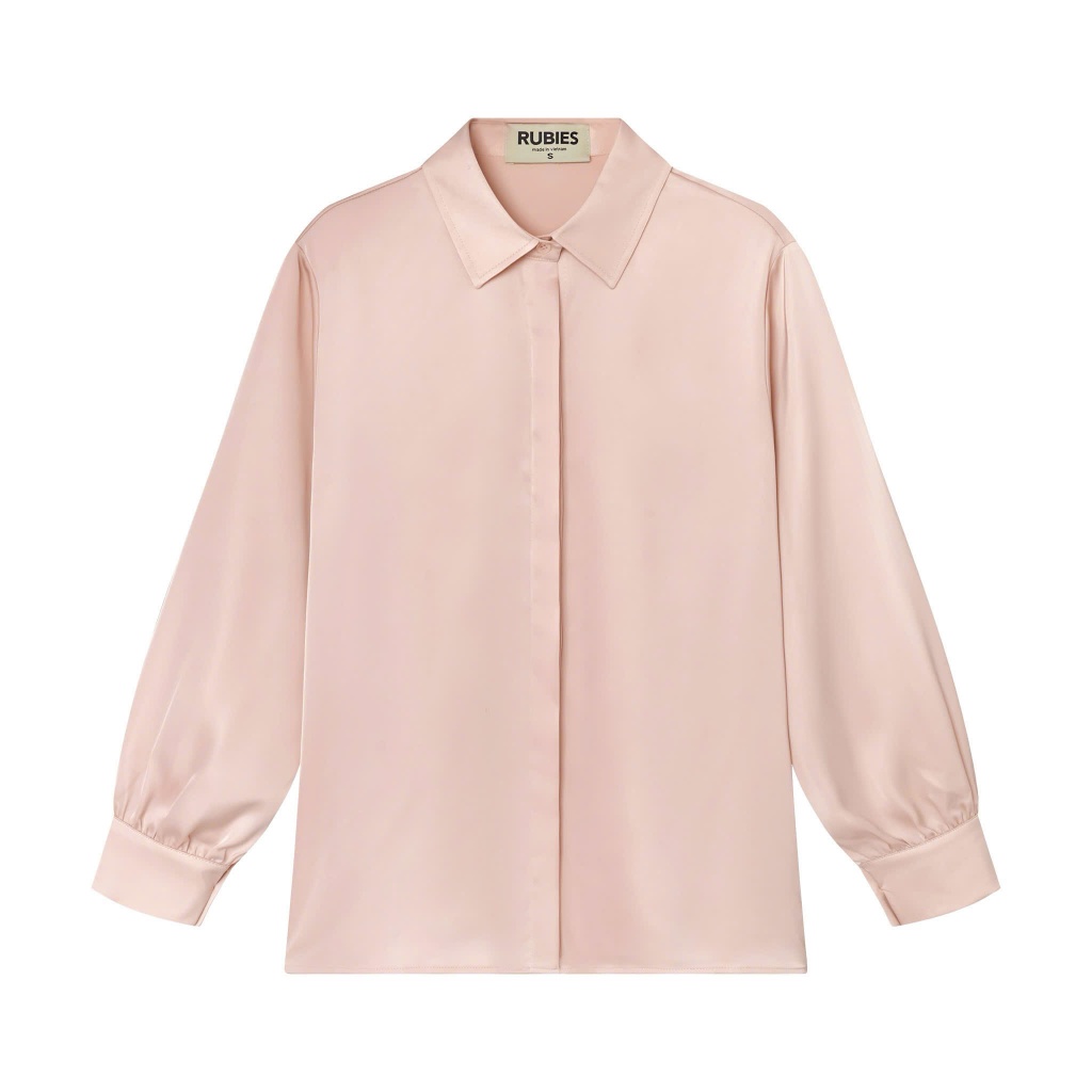 RUBIES Yaccin Shirt - Áo Sơ Mi Nữ Vải Lụa Tay Dài Cổ Đức | BigBuy360 - bigbuy360.vn