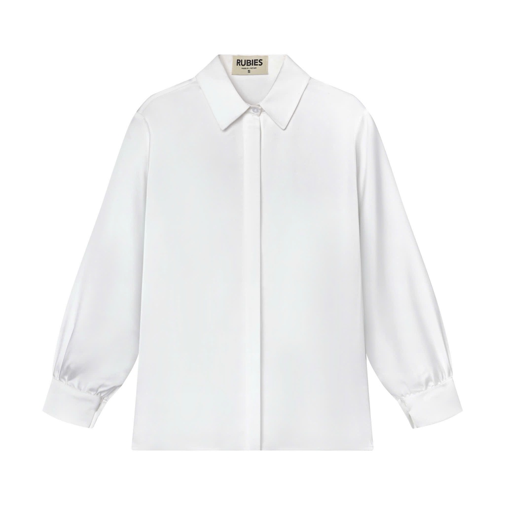 RUBIES Yaccin Shirt - Áo Sơ Mi Nữ Vải Lụa Tay Dài Cổ Đức | BigBuy360 - bigbuy360.vn