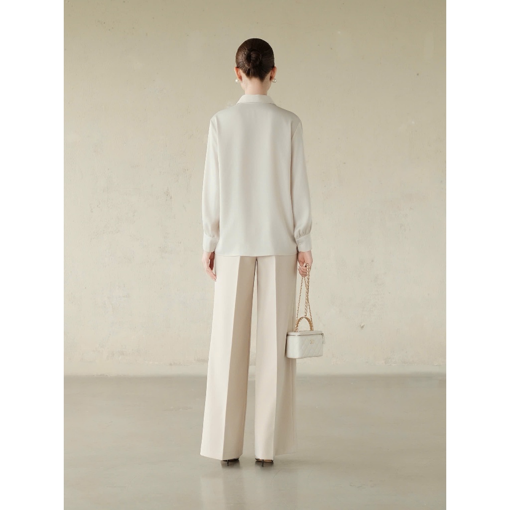 RUBIES Yaccin Shirt - Áo Sơ Mi Nữ Vải Lụa Tay Dài Cổ Đức | BigBuy360 - bigbuy360.vn