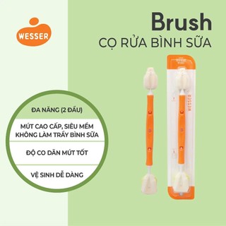Nước Rửa Bình Sữa núm vú và phụ kiện cho bé Wesser chai 500ml Hàn Quốc