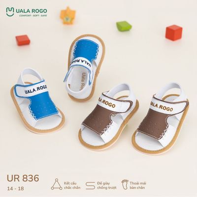 Dép bé trai bé gái tập đi Ualarogo sandal đế cao su chống trượt xăng đan quai dán điều chỉnh 5682