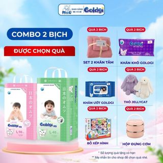 [Combo 2 Bịch CHỌN QUÀ]  Bỉm Nhật Goldgi X5 Chính Hãng – Tã Bỉm Em Bé Siêu Mỏng 1mm,Thấm Hút Tốt, Chống Hăm,Size NB – XX