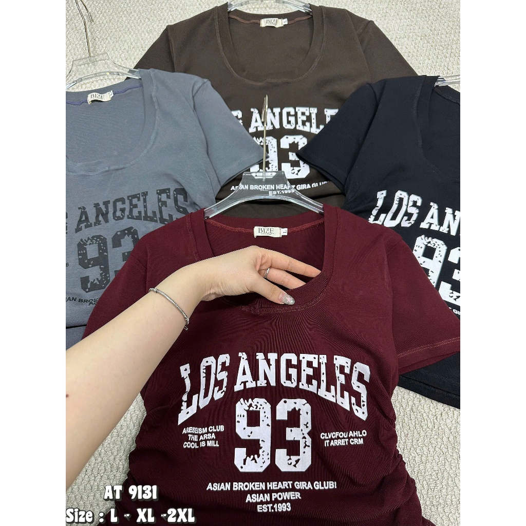 Áo thun nữ cổ U BIGSIZE in chữ nhún eo  55-90kg, Áo thun kiểu croptop dễ phối đồ AT9131 | BigBuy360 - bigbuy360.vn