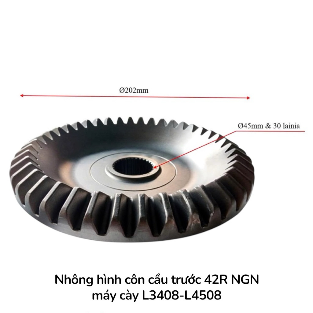 Nhông hình côn cầu trước 42R máy cày L3408-L4508