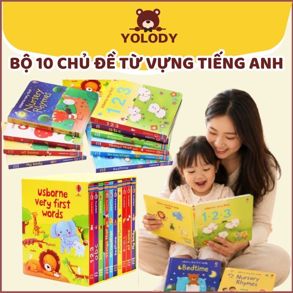 Bộ 10 chủ đề từ vựng Usborne very first words phát triển ngôn ngữ cho bé S001