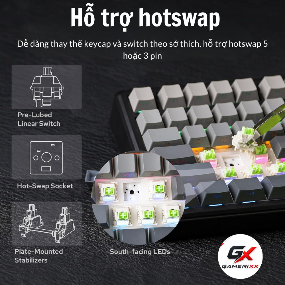 Bàn phím cơ không dây F75 l F75 MAX có 3 Mode két nối - Phù hợp chơi game,làm việc văn phòng- Có Màn Led LCD và núm xoay | BigBuy360 - bigbuy360.vn