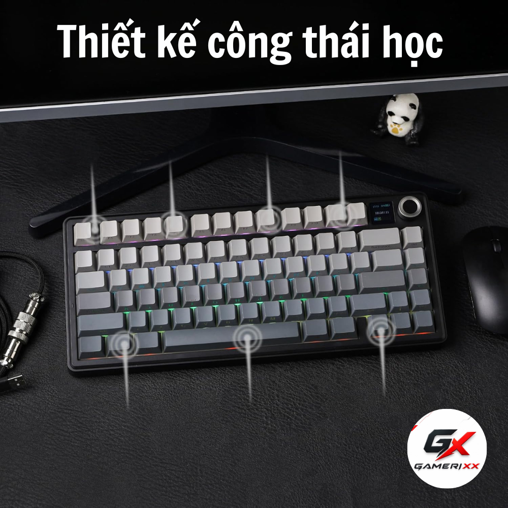 Bàn phím cơ không dây F75 l F75 MAX có 3 Mode két nối - Phù hợp chơi game,làm việc văn phòng- Có Màn Led LCD và núm xoay | BigBuy360 - bigbuy360.vn
