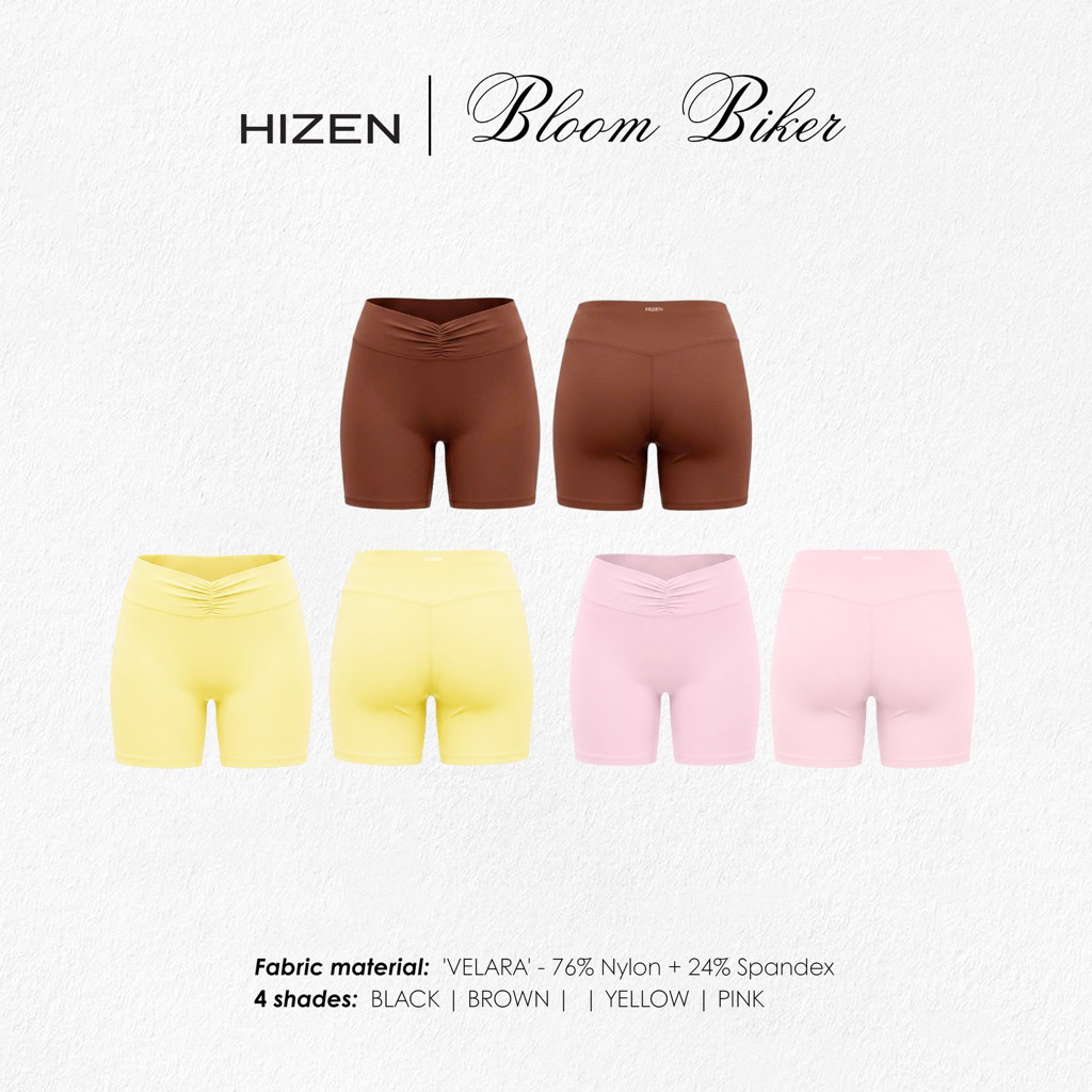 Quần Biker nhún Tập Gym Yoga Cao cấp | Hizen Bloom Biker