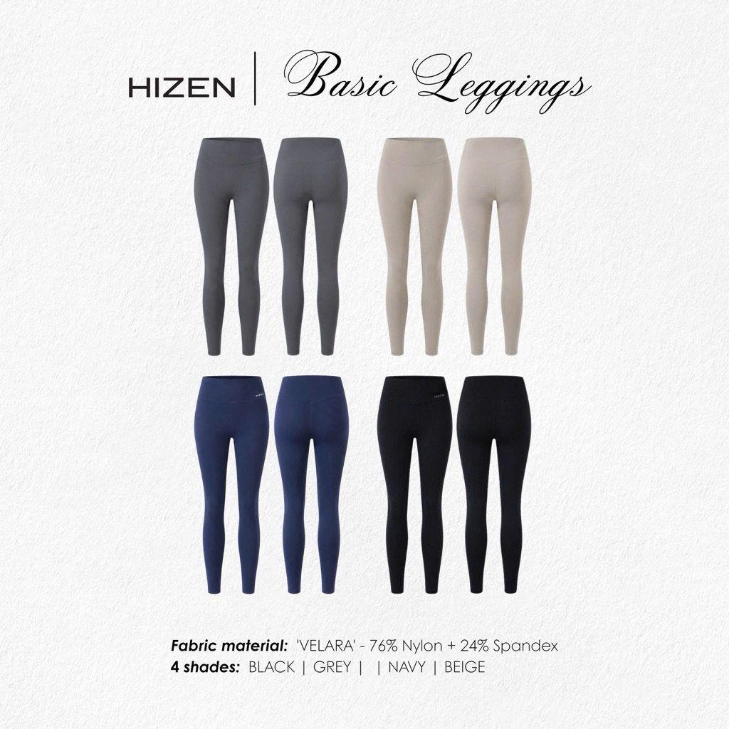 HIZEN | Quần Dài Leggings Tập Gym Yoga Cao Cấp Tôn Dáng | BASIC LEGGINGS