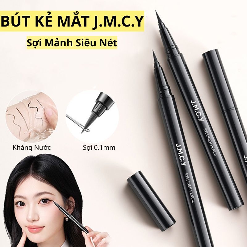 Bút Kẻ Mắt Nước JMCY Màu Đen Đầu Cọ Siêu Mảnh, Kẻ Eyeliner Vẽ Bọng Mắt Dạng Lỏng Tự Nhiên Không Lem