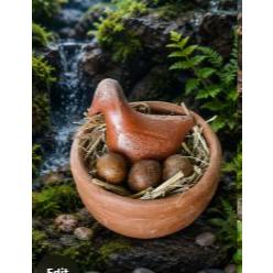 Ổ gà, vịt bằng gốm dùng decore sân vườn, decore bàn làm việc, Quà Tặng Handmade Độc Đáo, Độc bản, kh