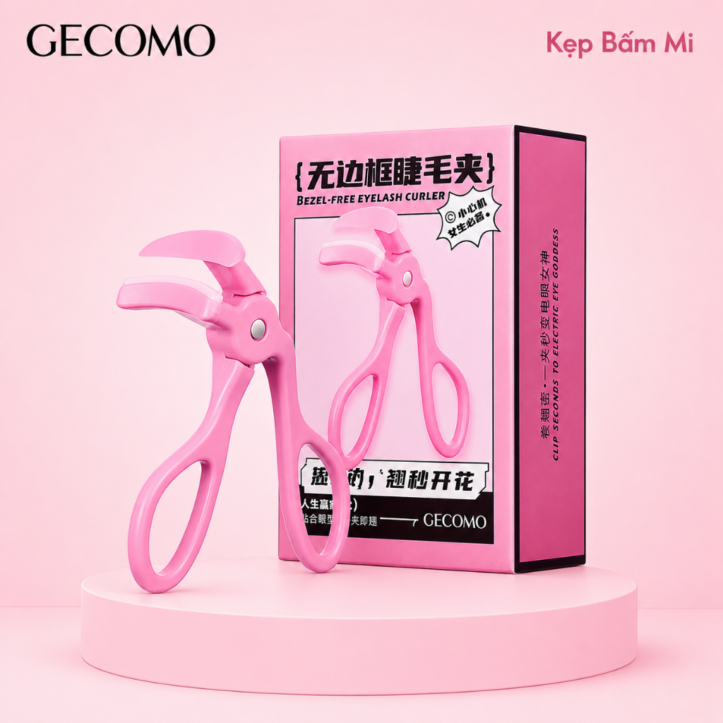 Kẹp Mi GECOMO, Kẹp Bấm Mi Giữ Mi Cong Lâu Cong Tự Nhiên Không Gãy Rụng Mi - G2122.