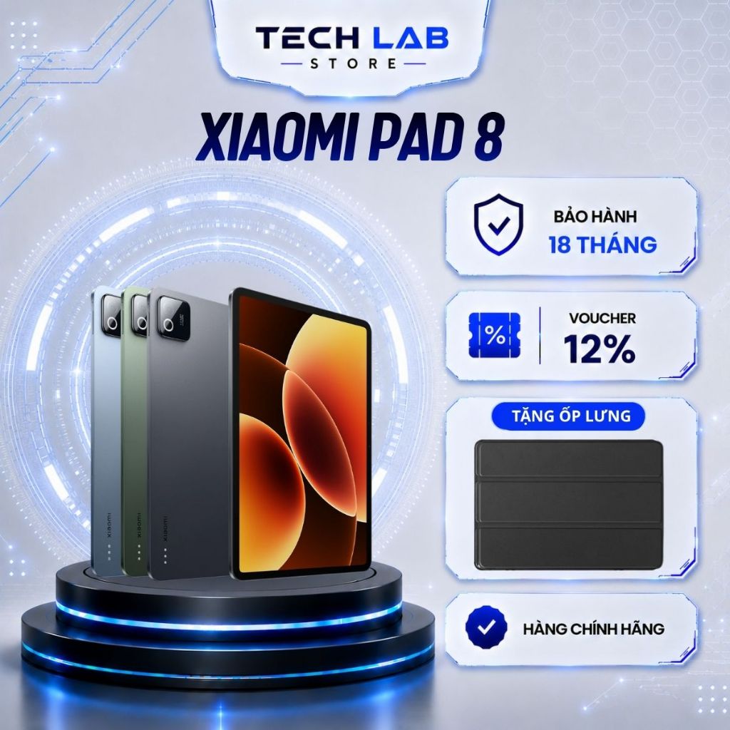 Máy tính bảng XIAOMI Pad 8 RAM 8GB Chip Snapdragon® 8s Gen 4 - Bảo hành 18 Tháng