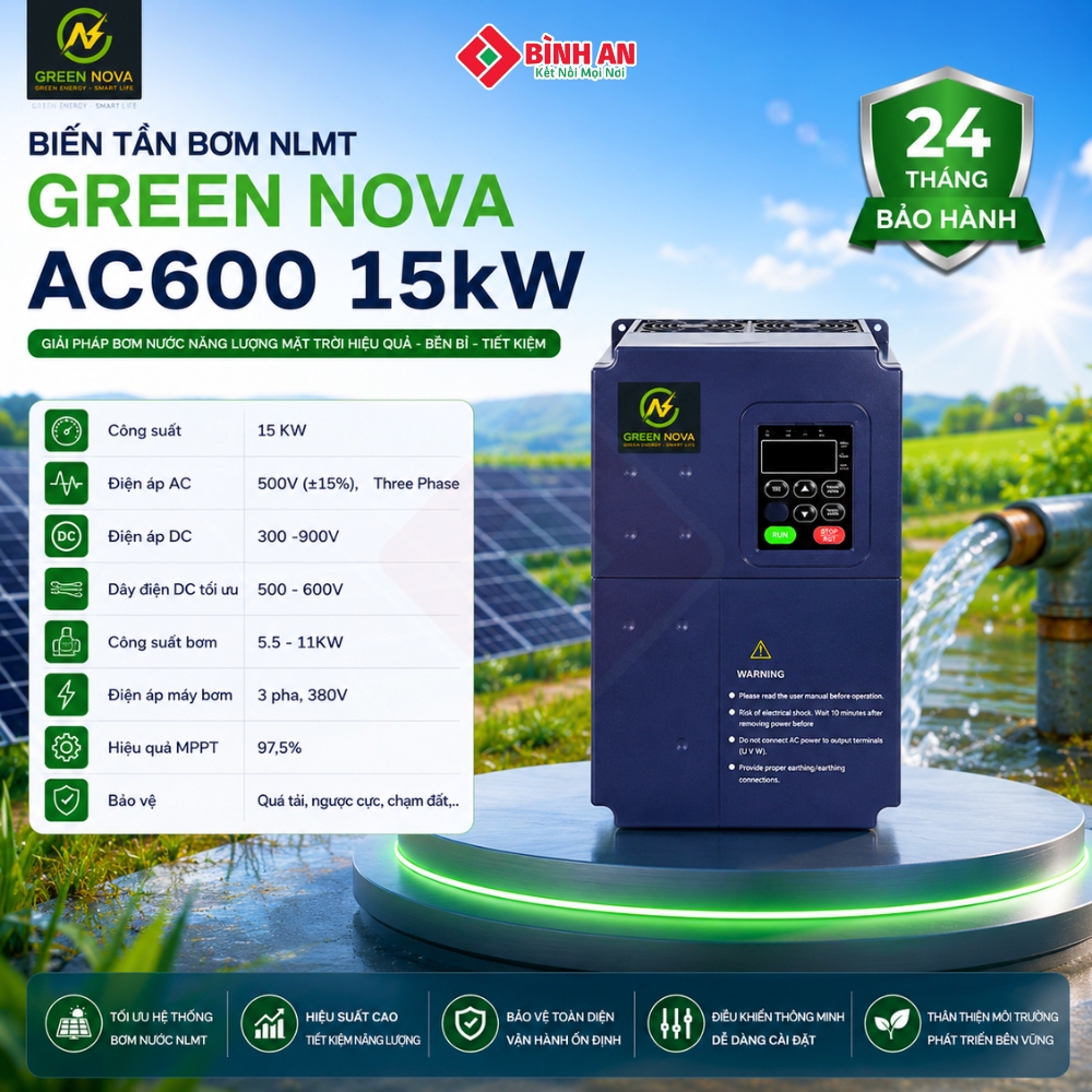 Biến tần bơm NLMT Green Nova AC600 15kW