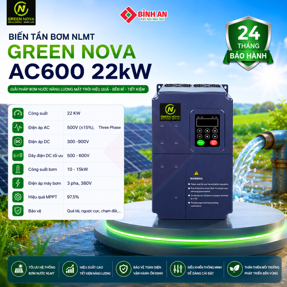 Biến tần bơm NLMT Green Nova AC600 22kW