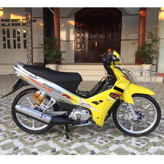 Dàn áo xe Sirius 110/50cc Vàng Bạc - Nhựa ABS cao cấp Tặng Tem PVC 3 lớp