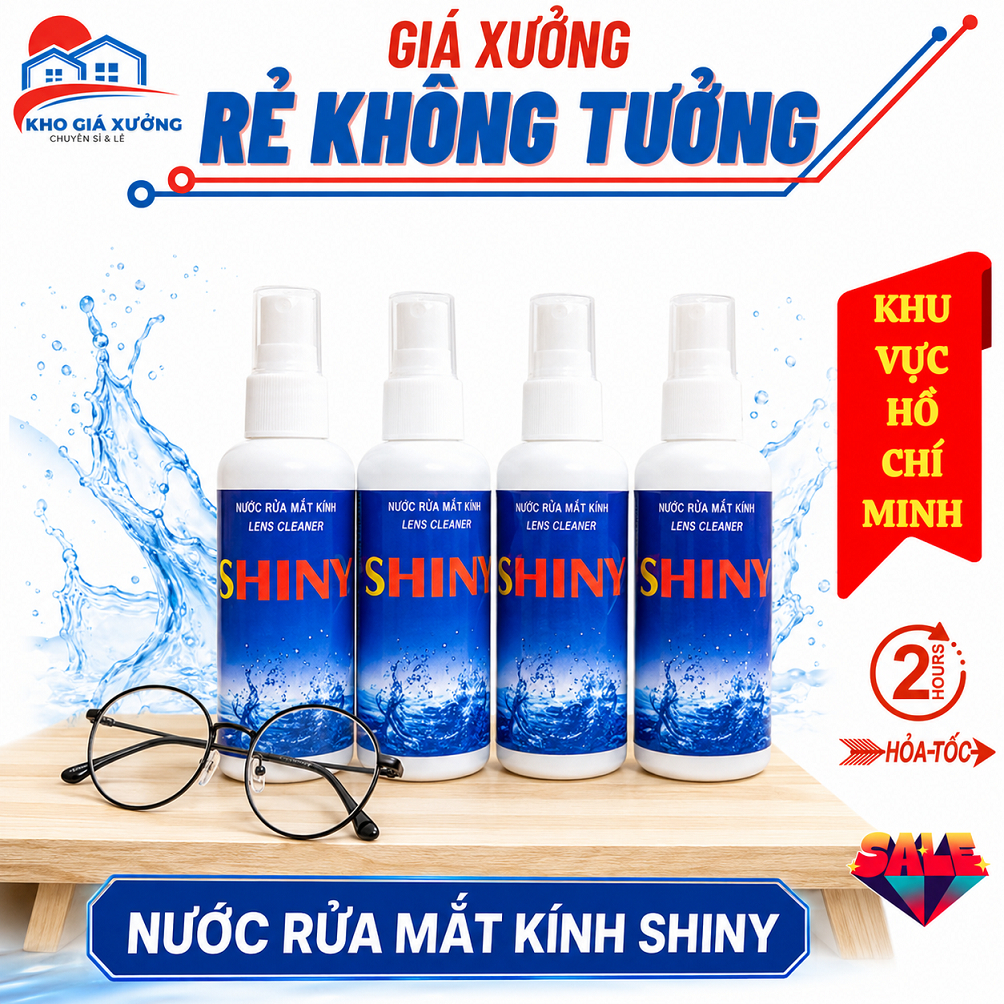 SET 3 Nước Rửa Mắt Kính SHINY Chuyên Dụng 80ML - Chai Nước Xịt Rửa Mắt Kính Cận, Màn Hình Điện Thoại