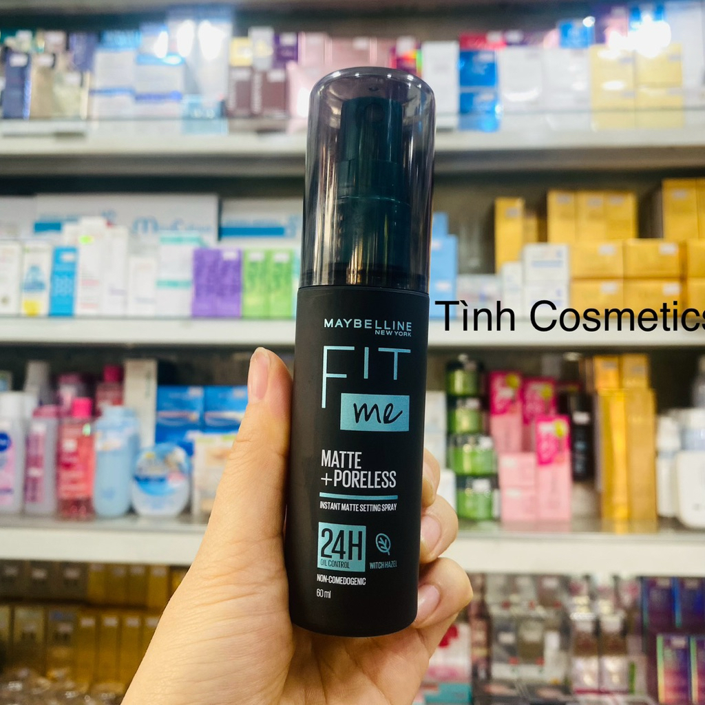 Xịt cố định trang điểm Maybelline 60ml, xịt khoá nền Fit me, giữ lớp trang điểm, kiềm dầu