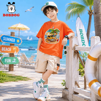 Áo phông bé trai BOBDOG, áo thun trẻ em chất cotton mềm mát, áo trẻ em tay ngắn cổ tròn in hình cute cho bé