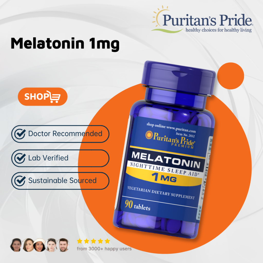Viên Ngủ Melatonin 1mg Puritan's Pride (90v) Hàng Mỹ Chính Hãng Giá Cạnh Tranh