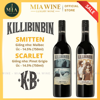 [Chính hãng] - Rượu Vang Đỏ Úc Cao Cấp "Nút Vặn" Killibinbin Smitten Malbec & Scarlet Pedtit - 750ml (14,5%)