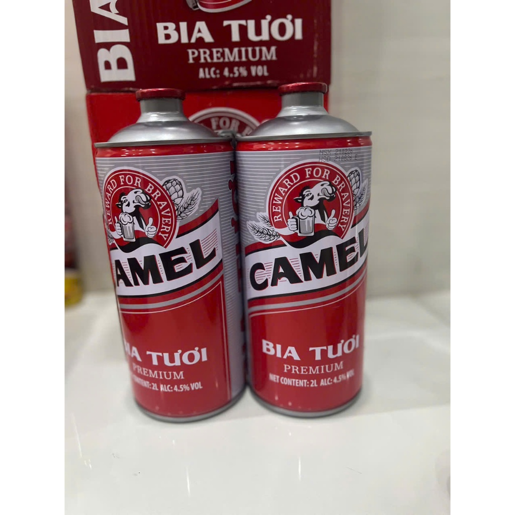 BIA TƯƠI CAMEL KEG 2 LÍT 4.5% ( Thùng 4 keg x 2Lít) - Date 2027