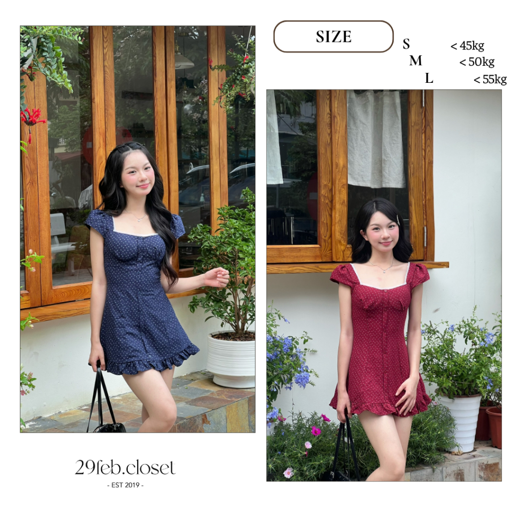 Váy đũi hoa nhí cổ vuông phối ren, Váy đũi hoa nhí xinh xắn dành cho mùa hè - 29feb.closet – V253 | BigBuy360 - bigbuy360.vn
