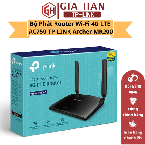 Bộ Phát TP-Link Archer MR200 – Router WiFi 4G LTE AC750 Chính Hãng cắm SIM là có mạng – không cần ké