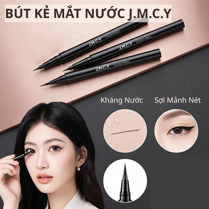 Bút kẻ mắt eyeliner JCMY chống thấm nước lâu trôi, Kẻ eyeliner màu đen với đầu kẻ mềm mịn khô nhanh