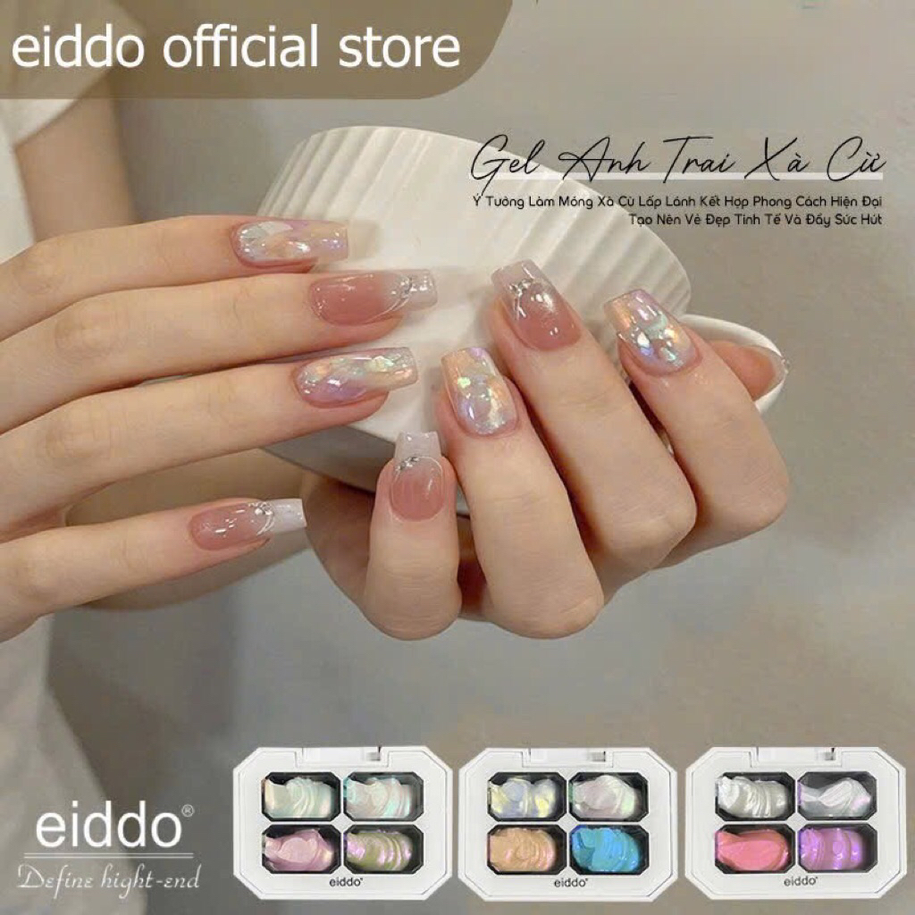 {Eiddo Nails} Set Gel Ánh Trai Xà Cừ eiddo 4 màu - Ánh xà cừ lấp lánh 7 màu đổi màu theo góc nhìn - 