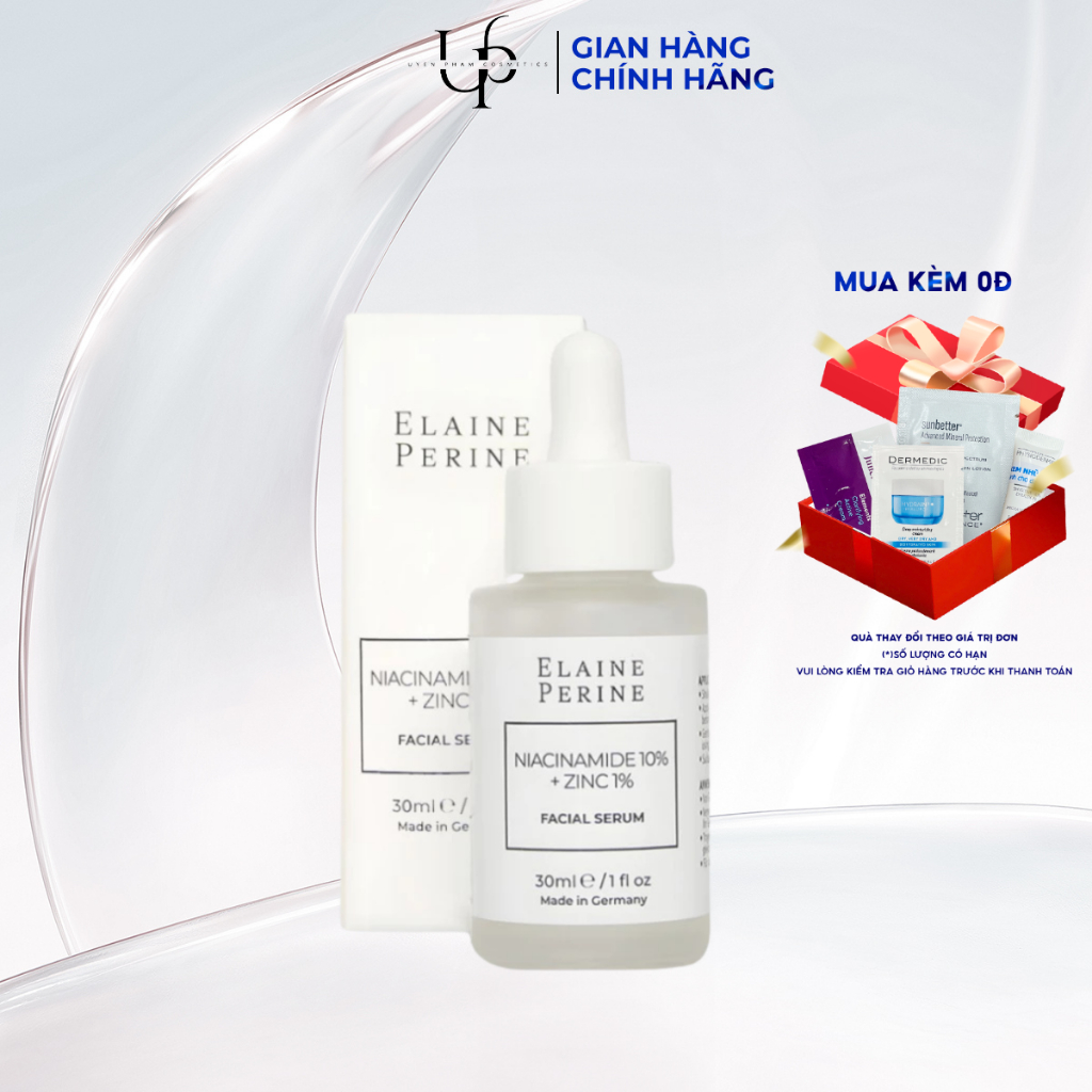 [CÔNG TY] ELAINE PERINE Niacinamide 10% + Zinc 1% Facial Serum – Serum Kiểm Soát Dầu 30ml
