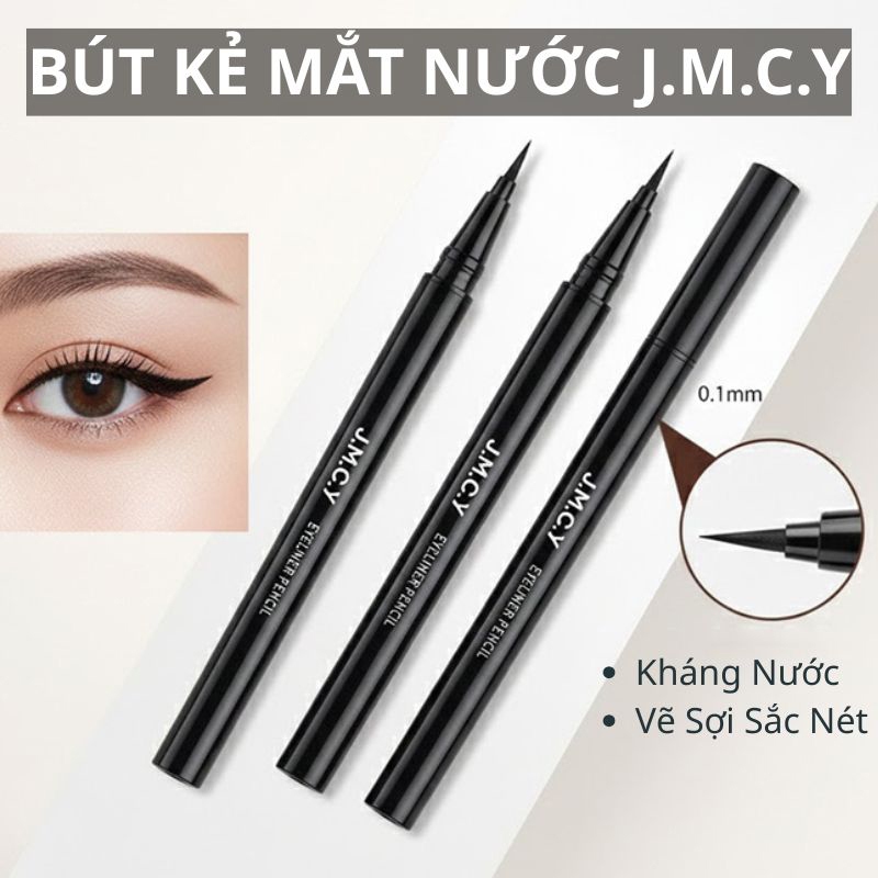 Kẻ Mắt Dạng Lỏng JMCY Màu Đen Đầu Mảnh Sắc Nét, Bút Kẻ Mắt Eyeliner Chống Nước Không Lem Lâu Trôi