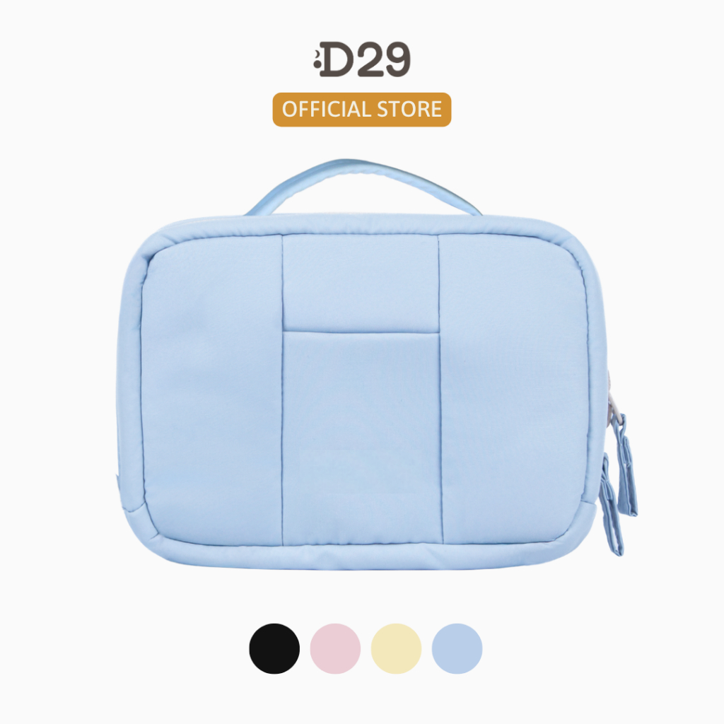 Túi Jumbo Pouch 4L Chần Bông Nhiều Ngăn D29 - Siêu To, Túi Đựng Mỹ Phẩm, Skincare, Hộp Bút, Máy Ảnh