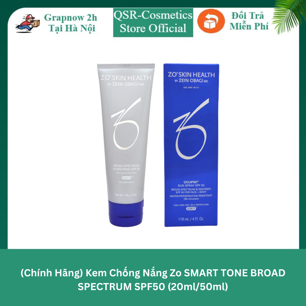(Chính Hãng) Kem Chống Nắng Zo SMART TONE BROAD SPECTRUM SPF50 (20ml/50ml)
