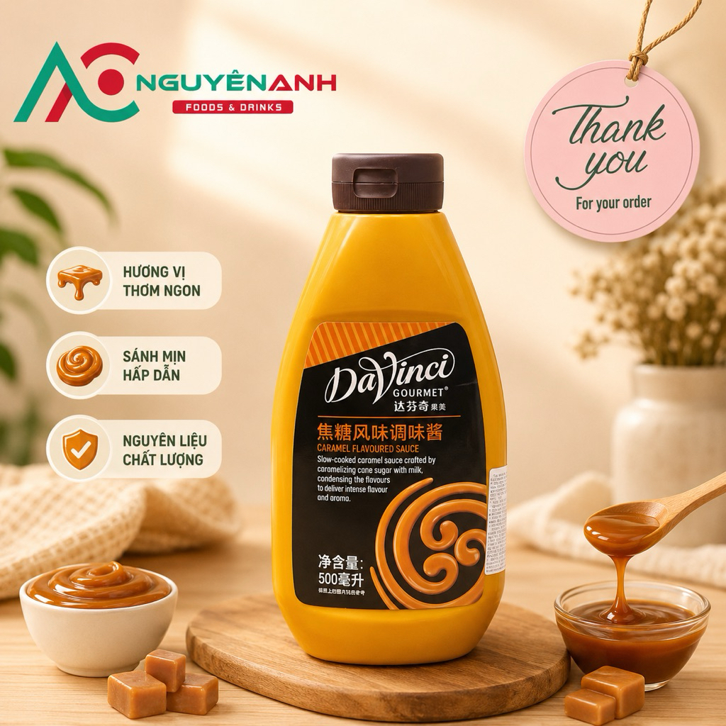 Xốt Hương Caramel Davinci Gourmet 500ml