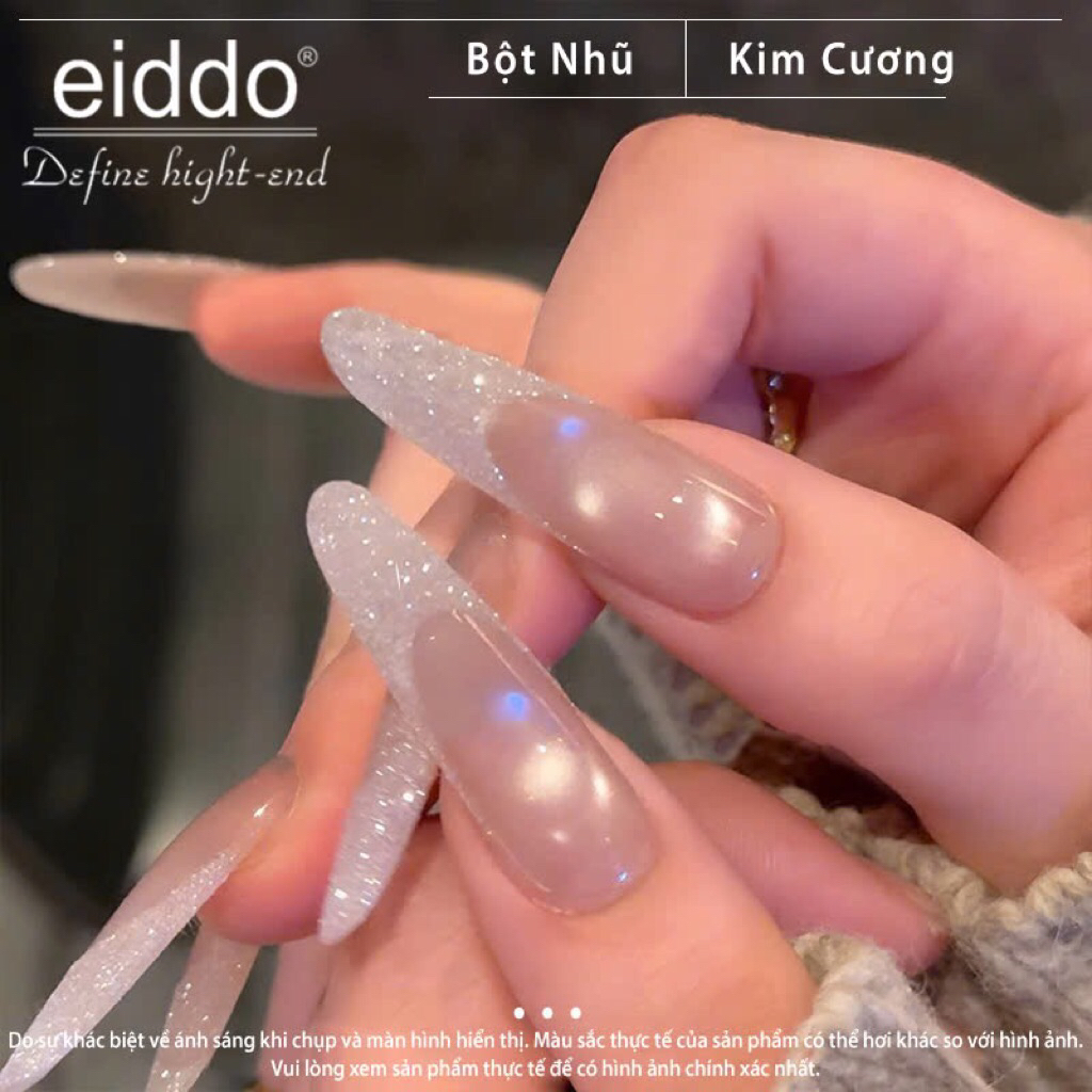 {Eiddo Nails} Hũ Bột Nhũ Kim Cương Trắng & Đen eiddo - Nhũ trong suốt KHÔNG chê khuất màu nền - Nhũ 
